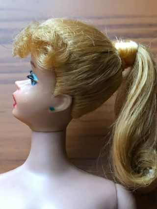 Vintage Blond Ponytail nude Barbie 5 with pretty blond hair and red nail polish 3