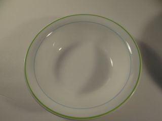 Set of 5 Corelle Pastel Bouquet Soup Cereal Bowls White with Green Blue Stripes 3