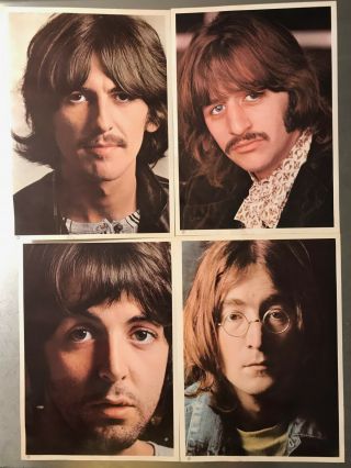 Beatles 4 Glossy Photos From The 1968 White Album Ex