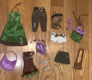 Rare 2006 Barbie Fashion Fever Fashion Pk Brown/green/lavender All Comp
