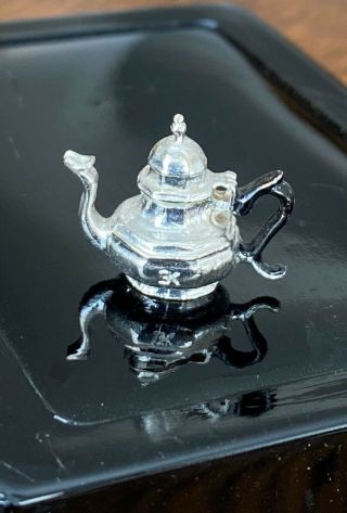 Dollhouse Miniature Vintage Sterling Teapot By Eugene Kupjack
