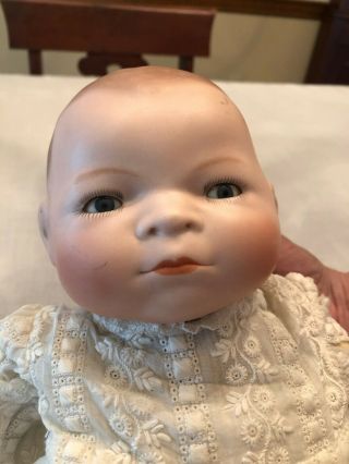 German Bye Lo Baby Doll 14 " Bisque Head Antique Grace S.  Putnam Antique Clothes