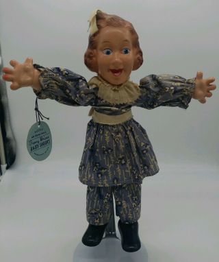 Antique Composition 12 " Fanny Brice Baby Snooks Doll W/ Tag Flex Arms & Legs