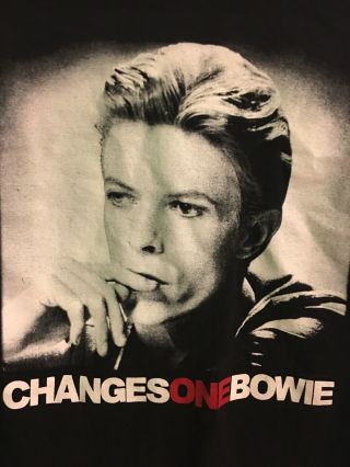 Changes One David Bowie Black T Shirt Large No Fading Aaa