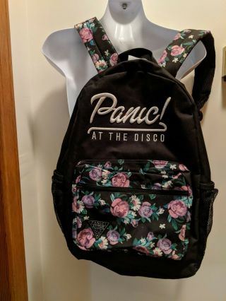 Panic At The Disco Black And Floral Embroidered Backpack