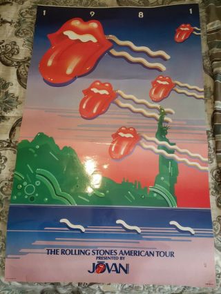 1981 Rolling Stones American Tour Poster Laminated
