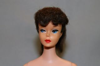 Vintage 1961 Brunette 5 Ponytail Barbie Doll In Suit –