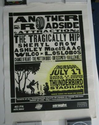 Tragically Hip Sheryl Crow Wilco Los Lobos Concert Poster