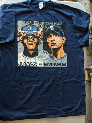 Jay - Z Eminem Home & Home Tour 2010 Yankee Stadium Concert T Shirt - Size Xl