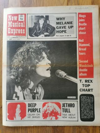 Nme Music Newspaper March 27th 1971 Marc Bolan T Rex Cover