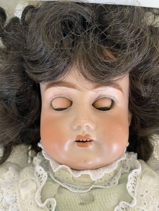 Antique Germany Porcelain Head,  hands Doll with Wig 20” early 1900’s 2