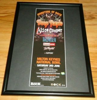 Monsters Of Rock Deep Purple - Framed Press Release Promo Poster