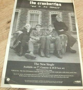 (- 0 -) The Cranberries 1994 Ode To My Family 36cm X 26cm Press Poster