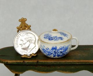 Vintage Jean Tag Porcelain Chamber Pot Artisan Dollhouse Miniature 1:12