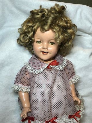 21” Antique Ideal Composition Shirley Temple Doll Diamond Ideal Mark Adorable L