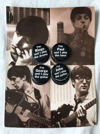 Beatles Pins Official Promo Set Of 4 Buttons " Live At The Bbc " 1994