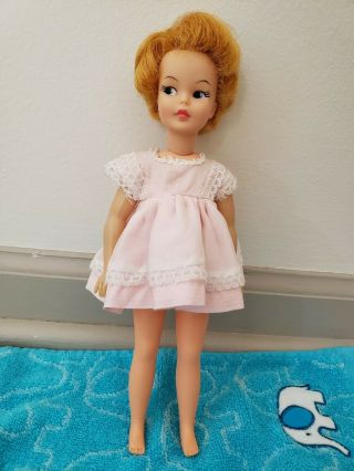Vtg 1964 Ideal Toys Blond Pepper Doll G - 9 - W - 1 With Dress