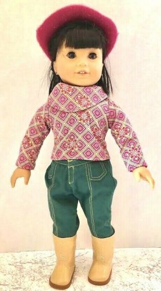 American Girl Doll Retired Ivy Ling 18 " In Outfit,  Feel Better Kit