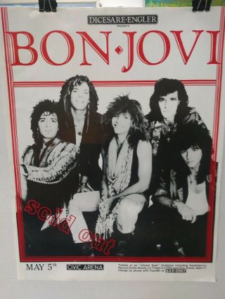 Bon Jovi 1987 Slippery When Wet Tour Poster -