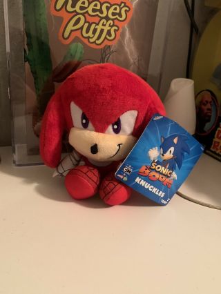 Sonic Boom 6” Big Head Knuckles Plush Tomy Sonic The Hedgehog Rare
