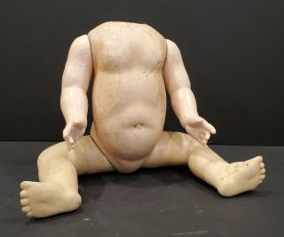 Big & Chunky Antique German Composition Bent Limb Baby Doll Body For Bisque Head