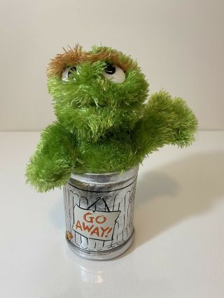Oscar The Grouch Trash Can Hand Puppet Sesame Street Go Away 2013