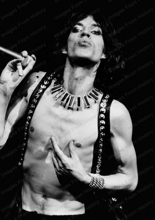 8x10 Print Mick Jagger The Rolling Stones 1975 Sto