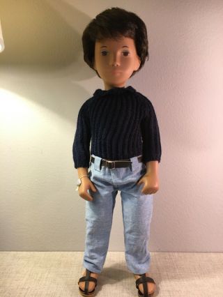 Vintage 301 Sasha Doll,  Dark Brown Hair Gregor Made In England,  Complete Outfit