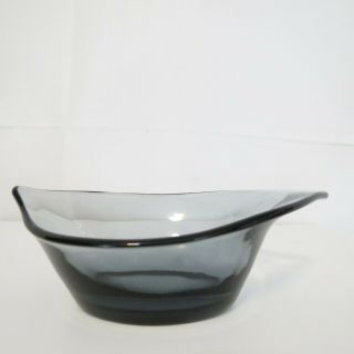 Heisey Art Glass Oval Bowl Town & Country Dawn Smoke Mid Century Vintage
