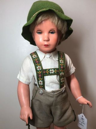 15” Vintage Kathe Kruse Blonde Boy Doll Celluloid T40 Made In Germany S