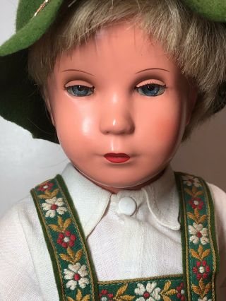 15” Vintage Kathe Kruse Blonde Boy Doll Celluloid T40 Made in Germany S 2