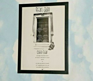 Pearl Jam Framed A4 1992` Even Flow` Single Band Promo Art Poster