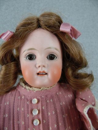 18 " Antique Bisque Shoulder Head & Kid Leather German Kestner Doll Marked 7