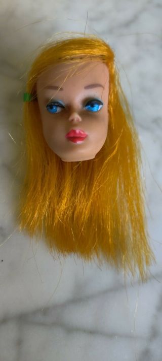 Vintage 1966 High Color Magic Barbie Doll Head Only For Reroot Or Tlc Display