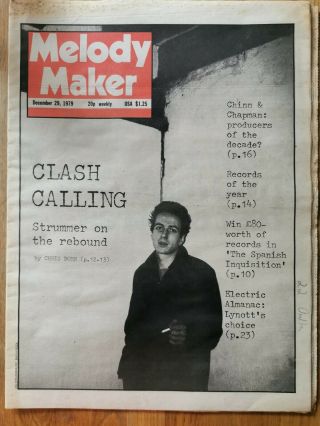 Melody Maker Newspaper December 29th 1979 The Clash Cover