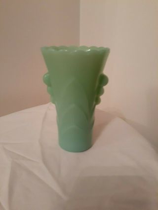 Vintage Jadeite Jade Green Opaque Glass Tapered Vase