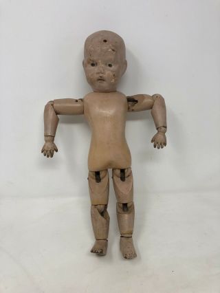 Antique Jointed Wooden 13” Schoenhut Doll