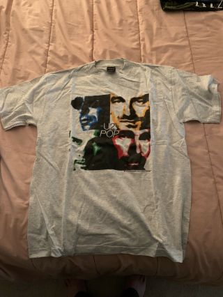 U2 T - Shirt.  Pop Album Cover.  Grey Color.  Large Men’s Size.