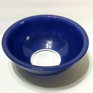 Vintage Pyrex 325 Mixing Bowl Navy/cobalt Blue Clear Bottom 2.  5 L Nesting Usa