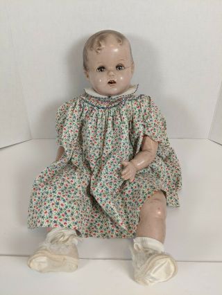 Antique 20” Composition Sleepy Eyes,  Crier Baby Doll,  Miracle On 34th Street