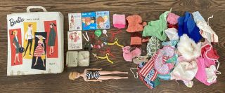 Vintage 1960’s Barbie Doll With Case,  Clothes And Accessories