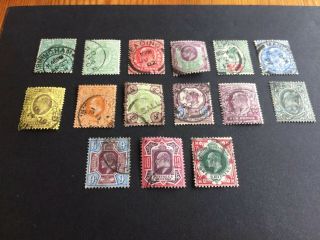 Gb King Edward Vii Sg 215 1/2d Green - 1/ - Red & Green Mainly Cds