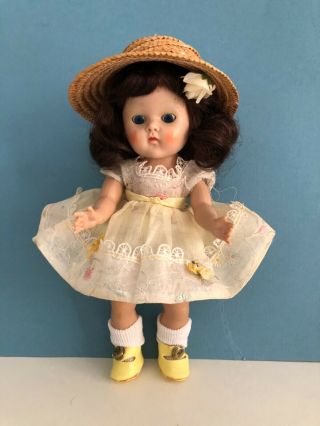 Vintage Vogue Strung Ginny Doll In Her Skinny Tagged “beryl” Tiny Miss Dress