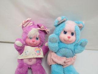2 Vintage Magic Nursery Bears 1990 1991 Collect Play Mattel Plush Dolls