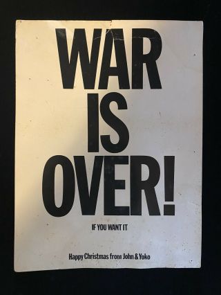 Vintage John Lennon & Yoko Ono War Is Over Christmas Postcard 1970