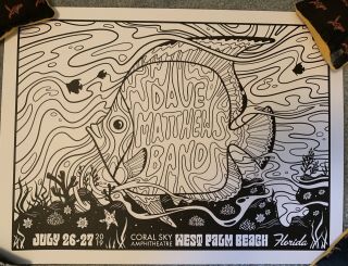 Dave Matthews Band 2019 West Palm Beach Color Your Own Poster
