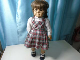 Pleasant Company - American Girl Molly Mcintire 18 " Retired Doll With Plaid Dress