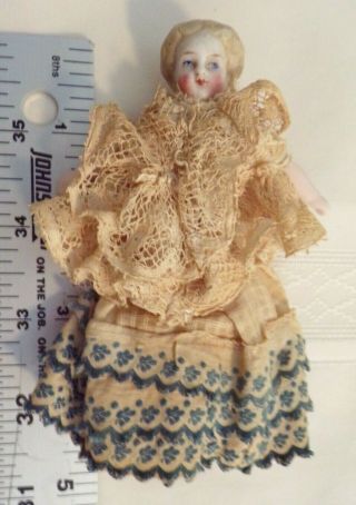 Antique German Bisque Dollhouse Doll Girl Woman