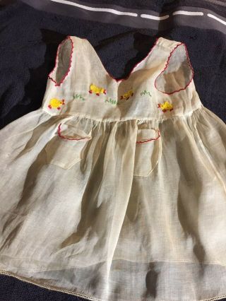 Antique Cotton Dress For French Doll Jumeau Steiner Size 10 - 12