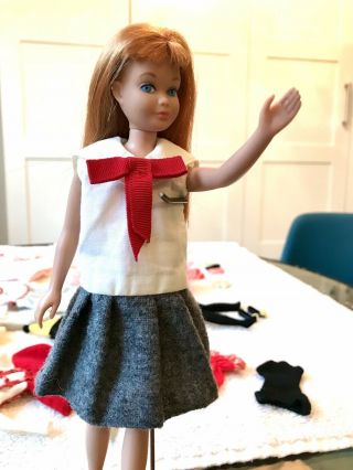 Vintage 1960’s Skipper Doll By Mattel - Red Haired Barbie’s Cute Little Sister
